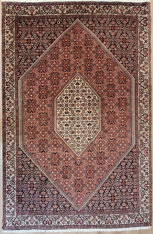 Bidjor Teppich Korkwolle feine Handknüpfung geometrisches Design