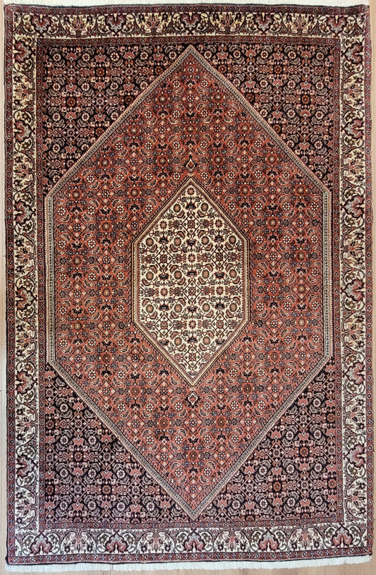 Bidjor Teppich Korkwolle feine Handknüpfung geometrisches Design