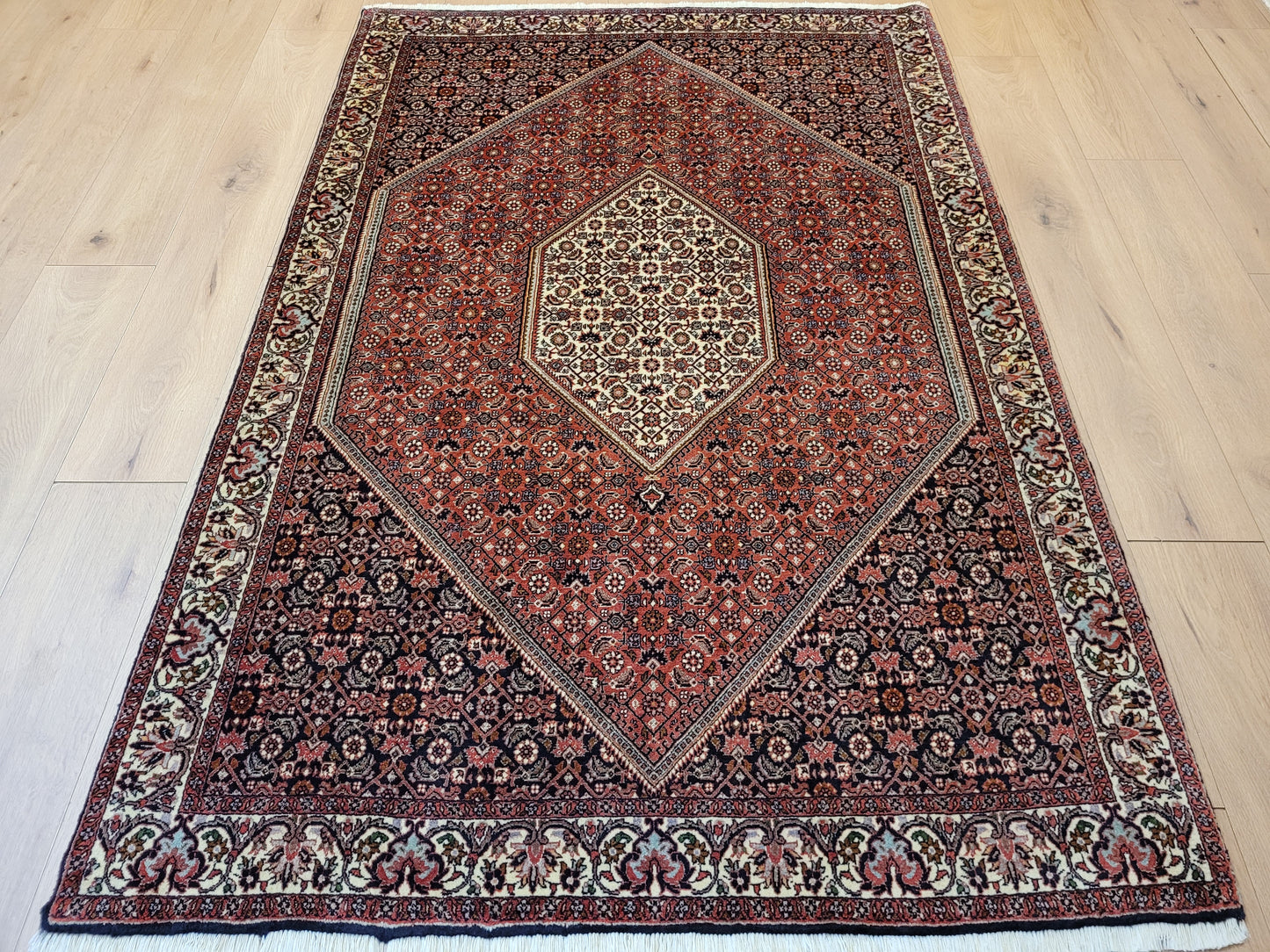 Bidjor Teppich Korkwolle feine Handknüpfung geometrisches Design