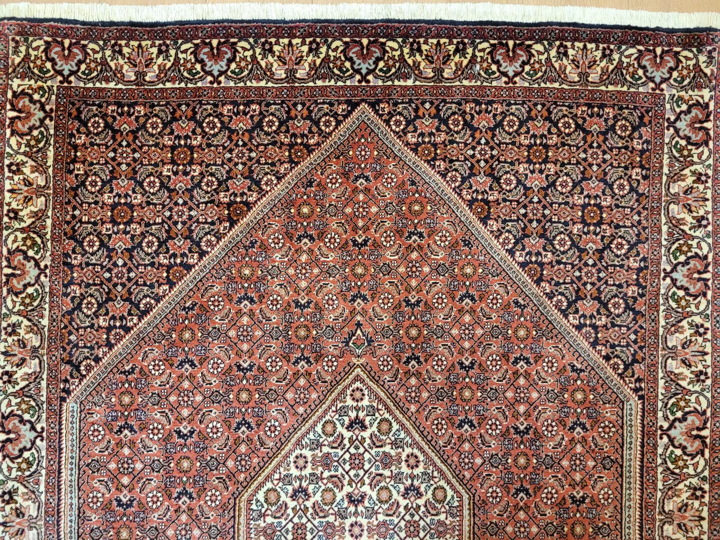 Bidjor Teppich Korkwolle feine Handknüpfung geometrisches Design