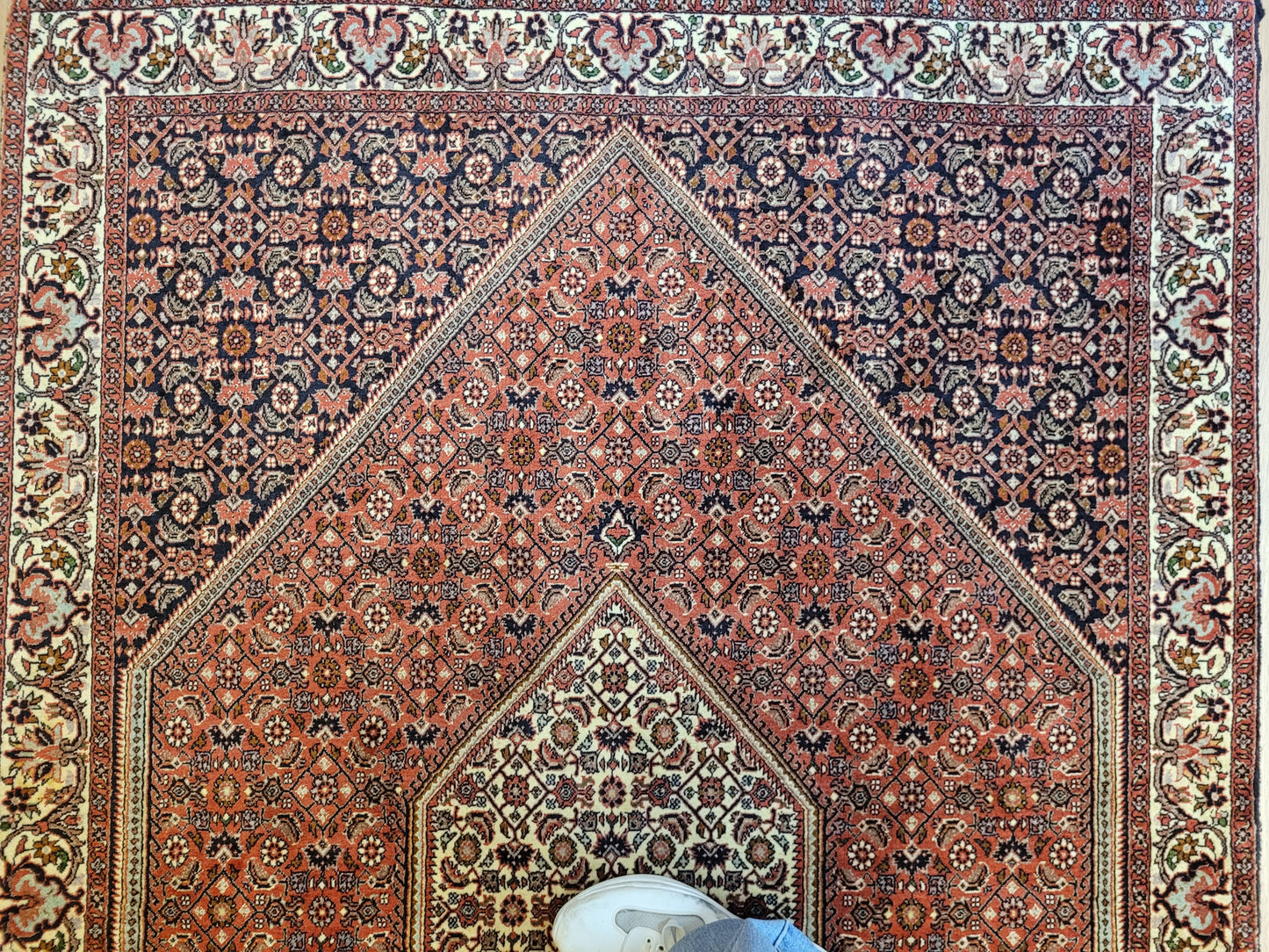 Bidjor Teppich Korkwolle feine Handknüpfung geometrisches Design