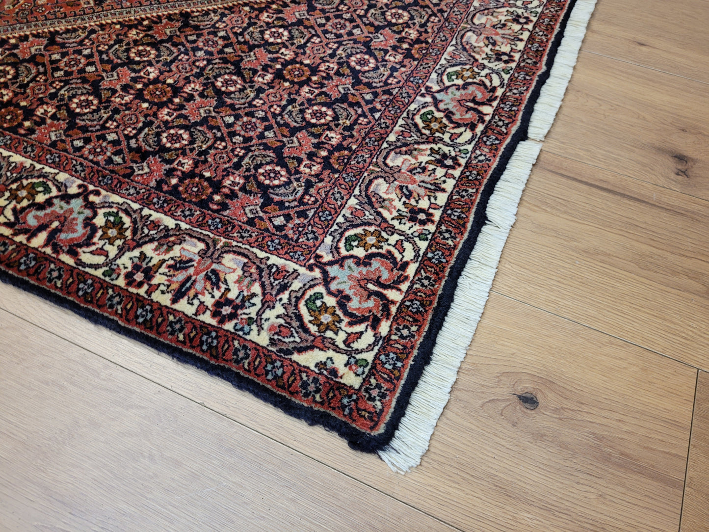 Bidjor Teppich Korkwolle feine Handknüpfung geometrisches Design