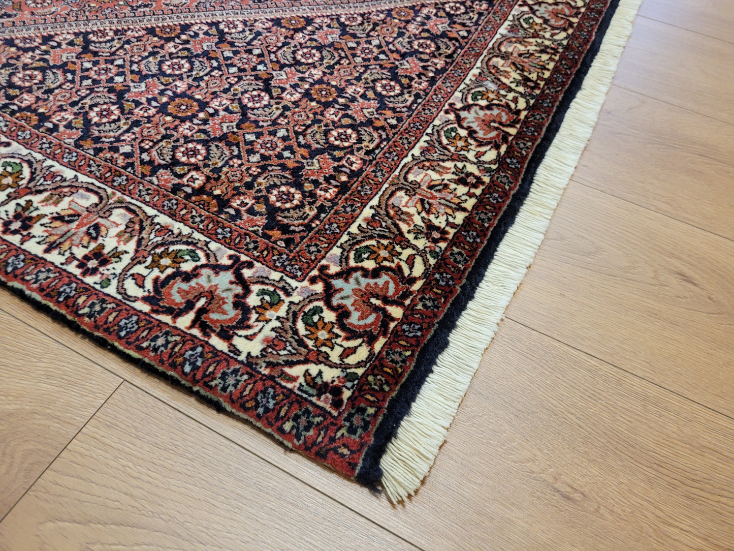 Bidjor Teppich Korkwolle feine Handknüpfung geometrisches Design