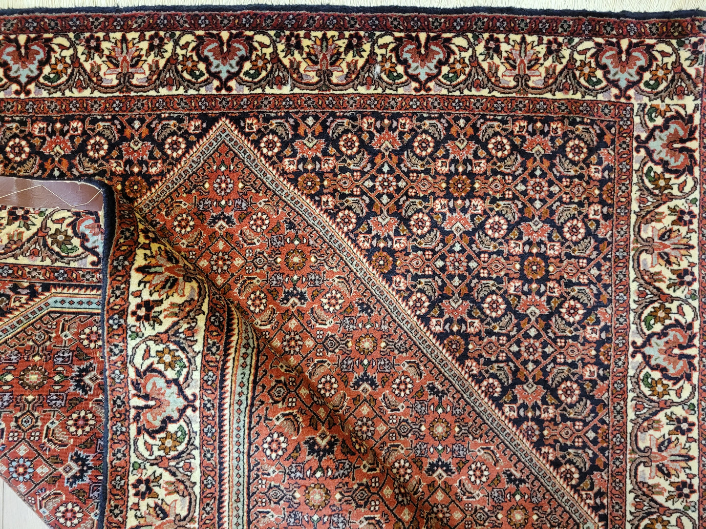 Bidjor Teppich Korkwolle feine Handknüpfung geometrisches Design