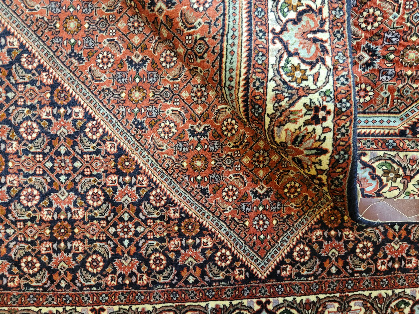 Bidjor Teppich Korkwolle feine Handknüpfung geometrisches Design