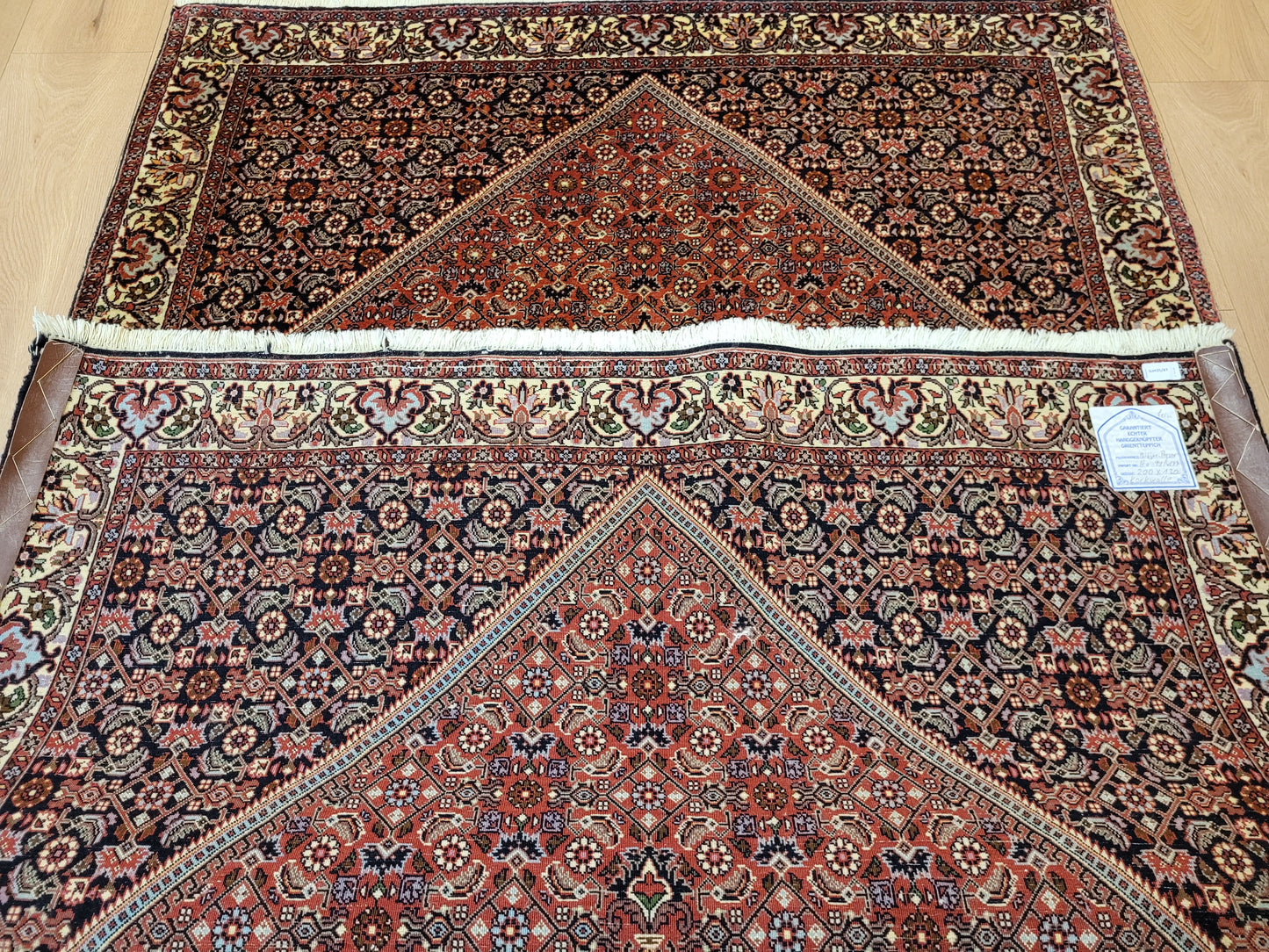 Bidjor Teppich Korkwolle feine Handknüpfung geometrisches Design