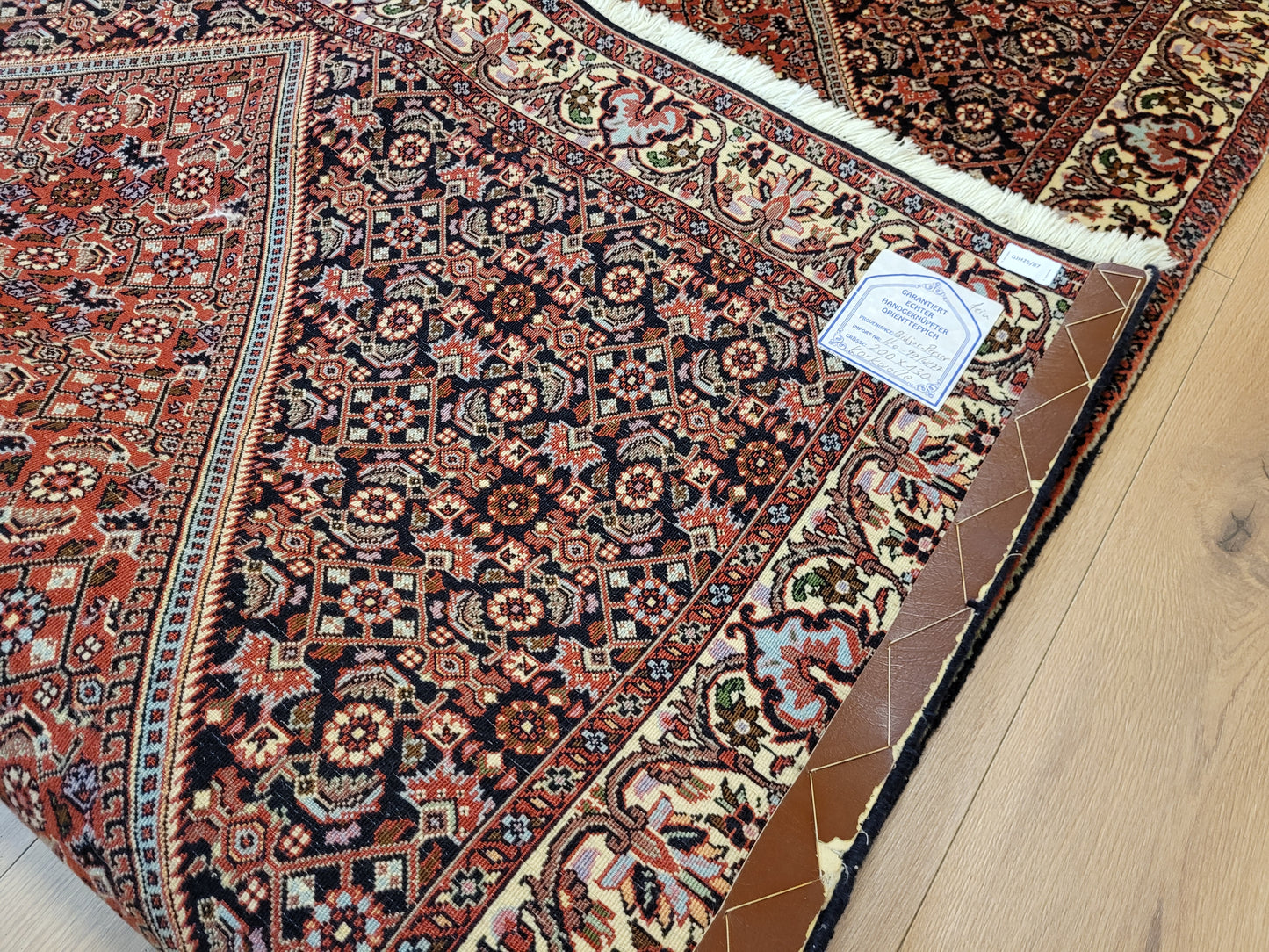 Bidjor Teppich Korkwolle feine Handknüpfung geometrisches Design