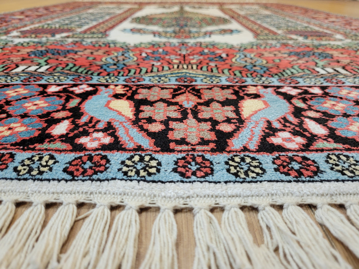 Kaschmir Seidenteppich Gebetsteppich feine Handknüpfung