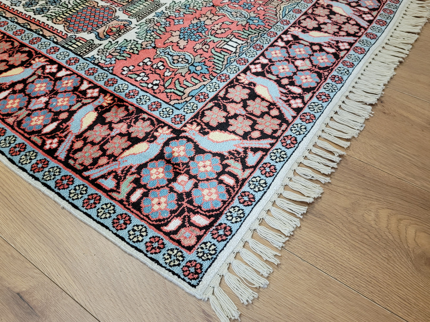 Kaschmir Seidenteppich Gebetsteppich feine Handknüpfung