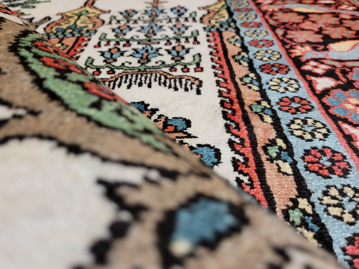 Kaschmir Seidenteppich Gebetsteppich feine Handknüpfung