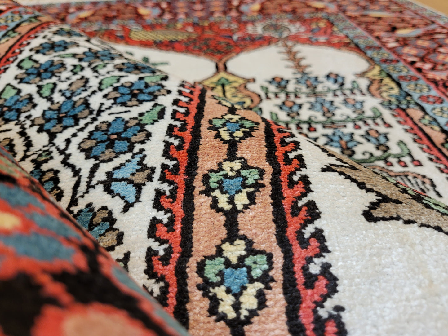 Kaschmir Seidenteppich Gebetsteppich feine Handknüpfung