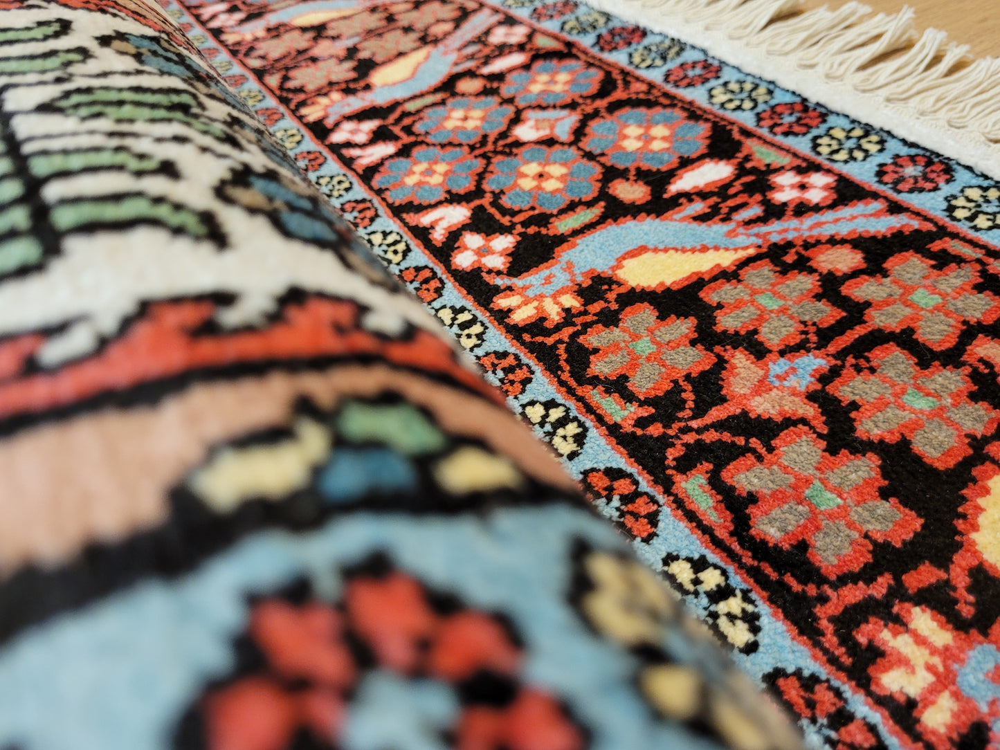 Kaschmir Seidenteppich Gebetsteppich feine Handknüpfung