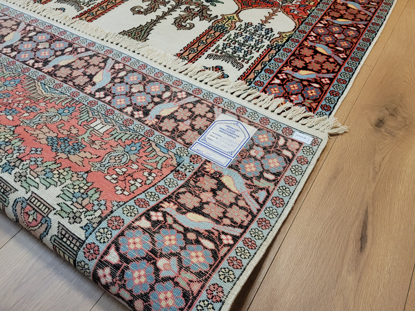 Kaschmir Seidenteppich Gebetsteppich feine Handknüpfung