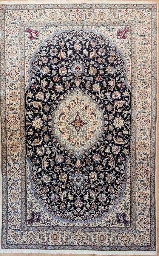 Nain Teppich Korkwolle mit Seide feine Handknüpfung