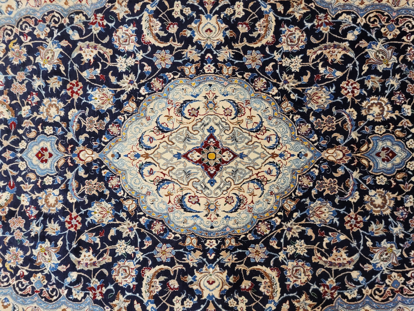 Nain Teppich Korkwolle mit Seide feine Handknüpfung