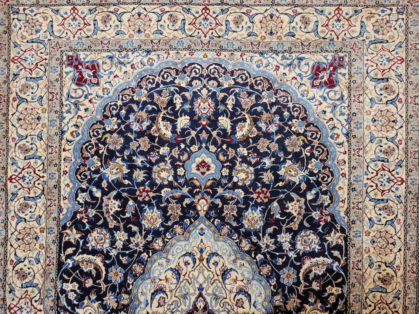 Nain Teppich Korkwolle mit Seide feine Handknüpfung