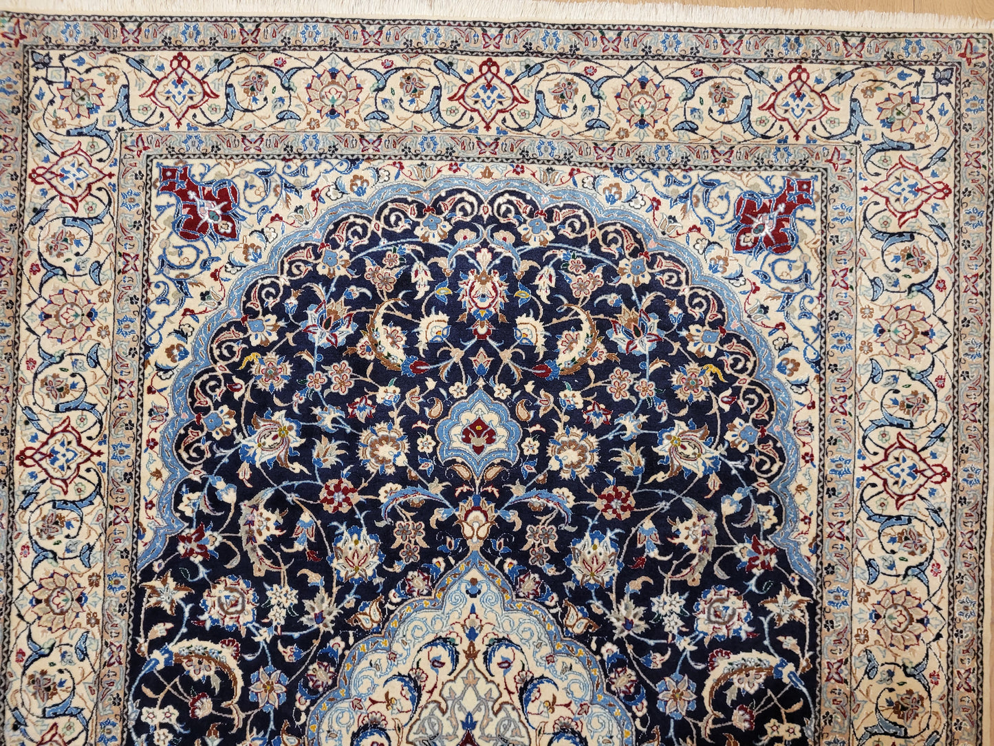 Nain Teppich Korkwolle mit Seide feine Handknüpfung