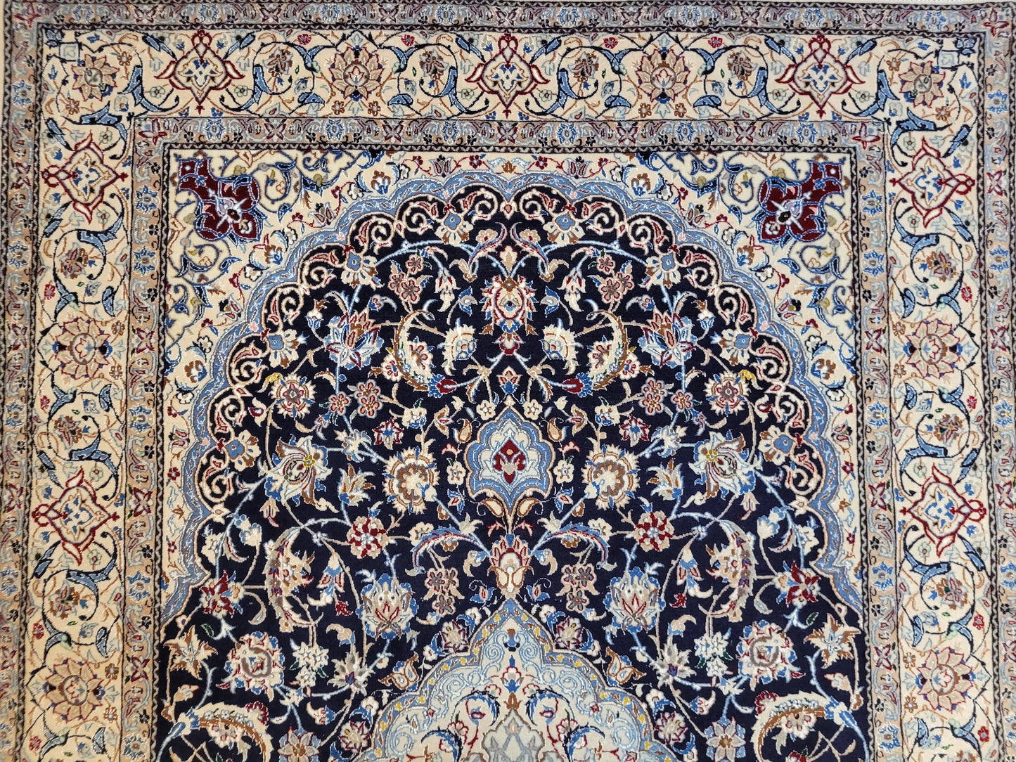 Nain Teppich Korkwolle mit Seide feine Handknüpfung