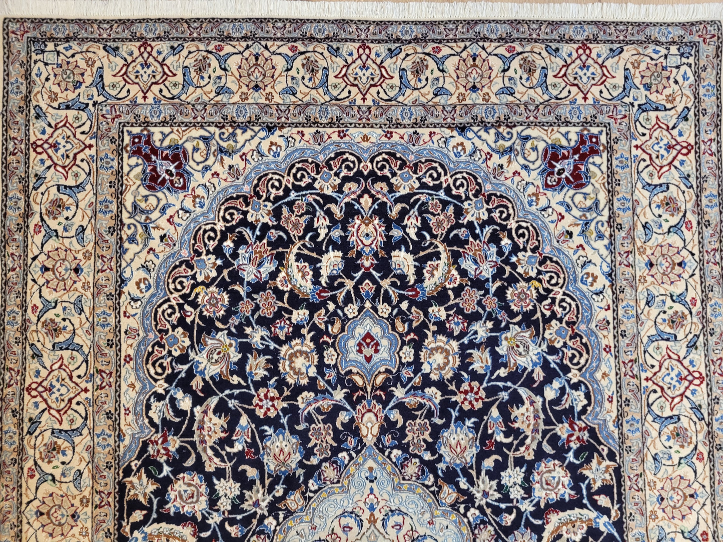 Nain Teppich Korkwolle mit Seide feine Handknüpfung