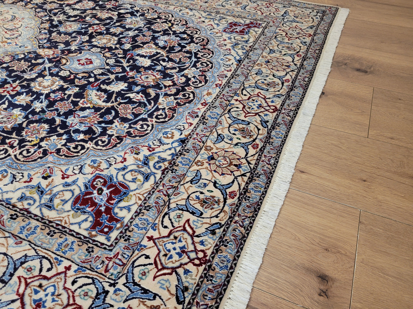 Nain Teppich Korkwolle mit Seide feine Handknüpfung