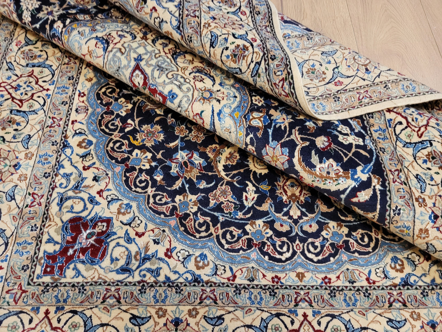 Nain Teppich Korkwolle mit Seide feine Handknüpfung