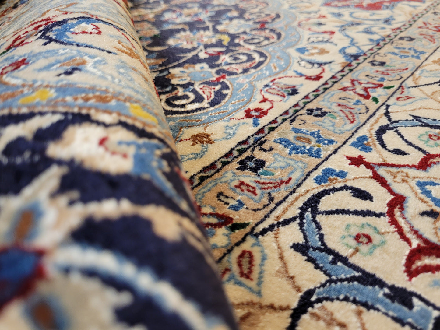 Nain Teppich Korkwolle mit Seide feine Handknüpfung