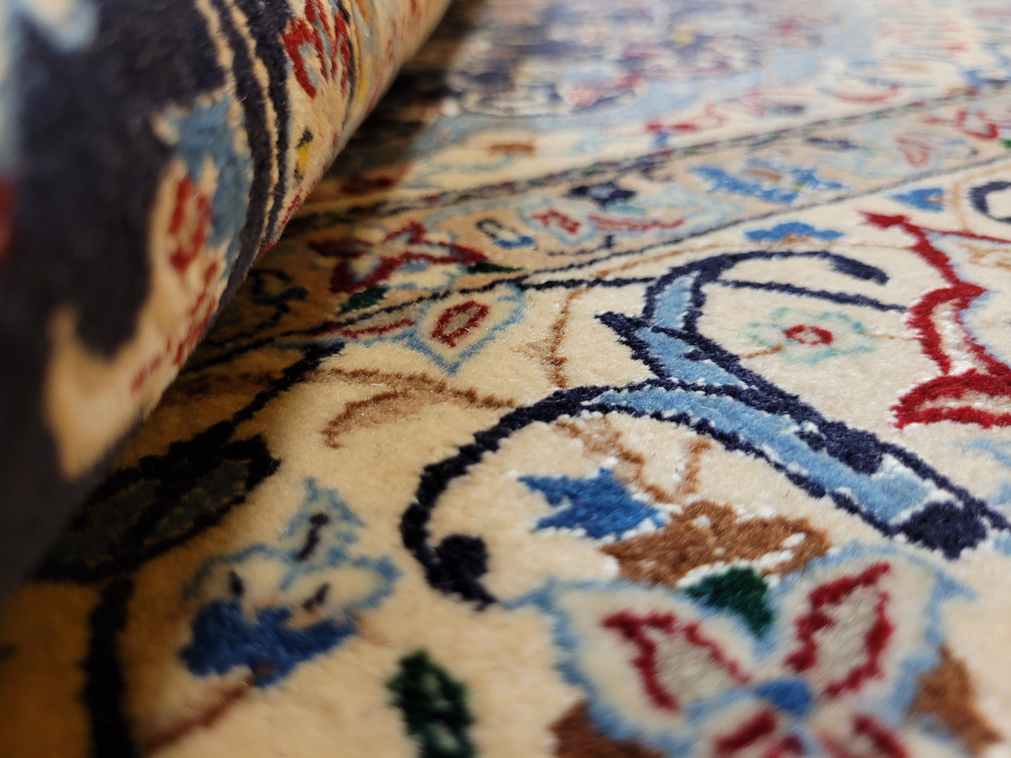 Nain Teppich Korkwolle mit Seide feine Handknüpfung