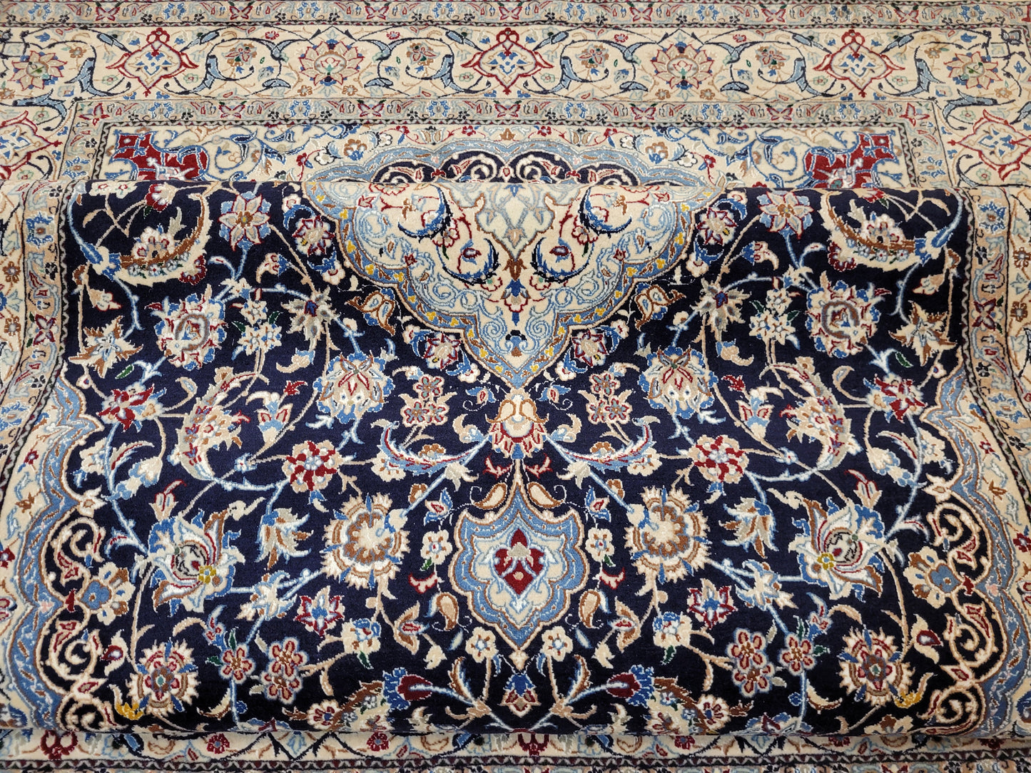 Nain Teppich Korkwolle mit Seide feine Handknüpfung