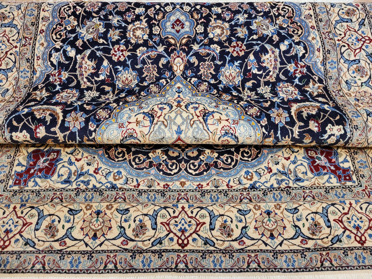 Nain Teppich Korkwolle mit Seide feine Handknüpfung