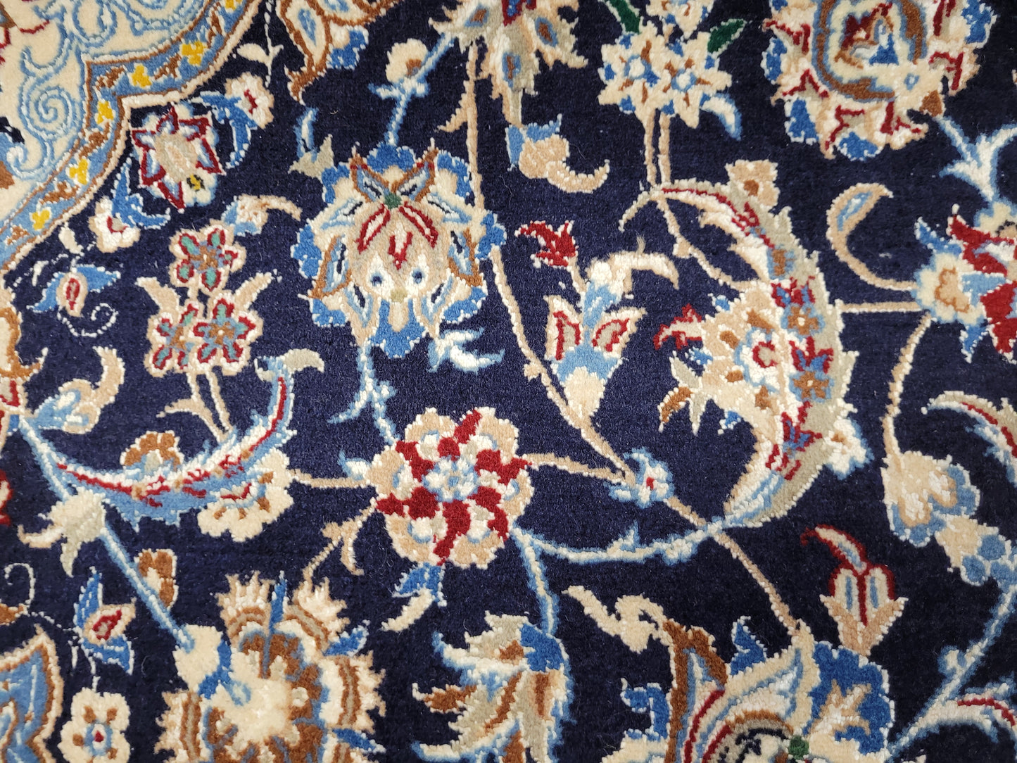 Nain Teppich Korkwolle mit Seide feine Handknüpfung