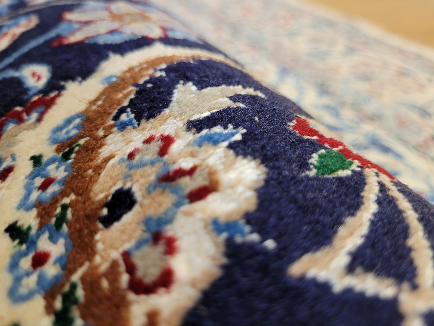 Nain Teppich Korkwolle mit Seide feine Handknüpfung