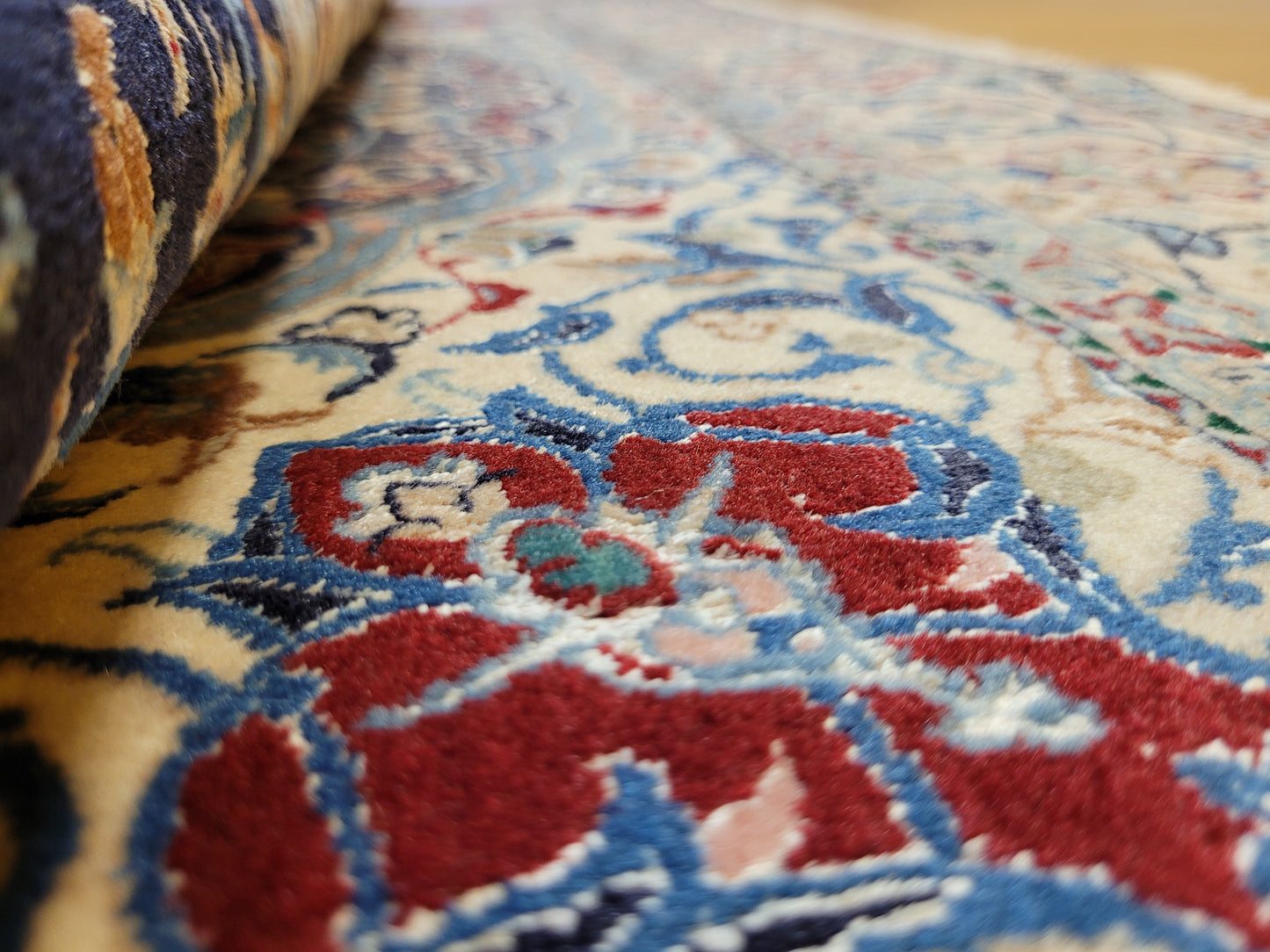 Nain Teppich Korkwolle mit Seide feine Handknüpfung