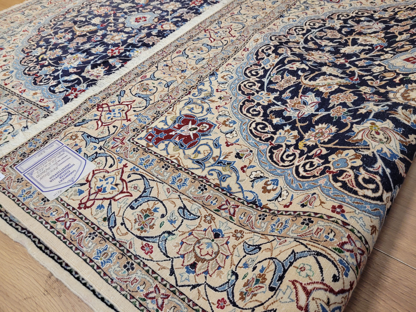 Nain Teppich Korkwolle mit Seide feine Handknüpfung