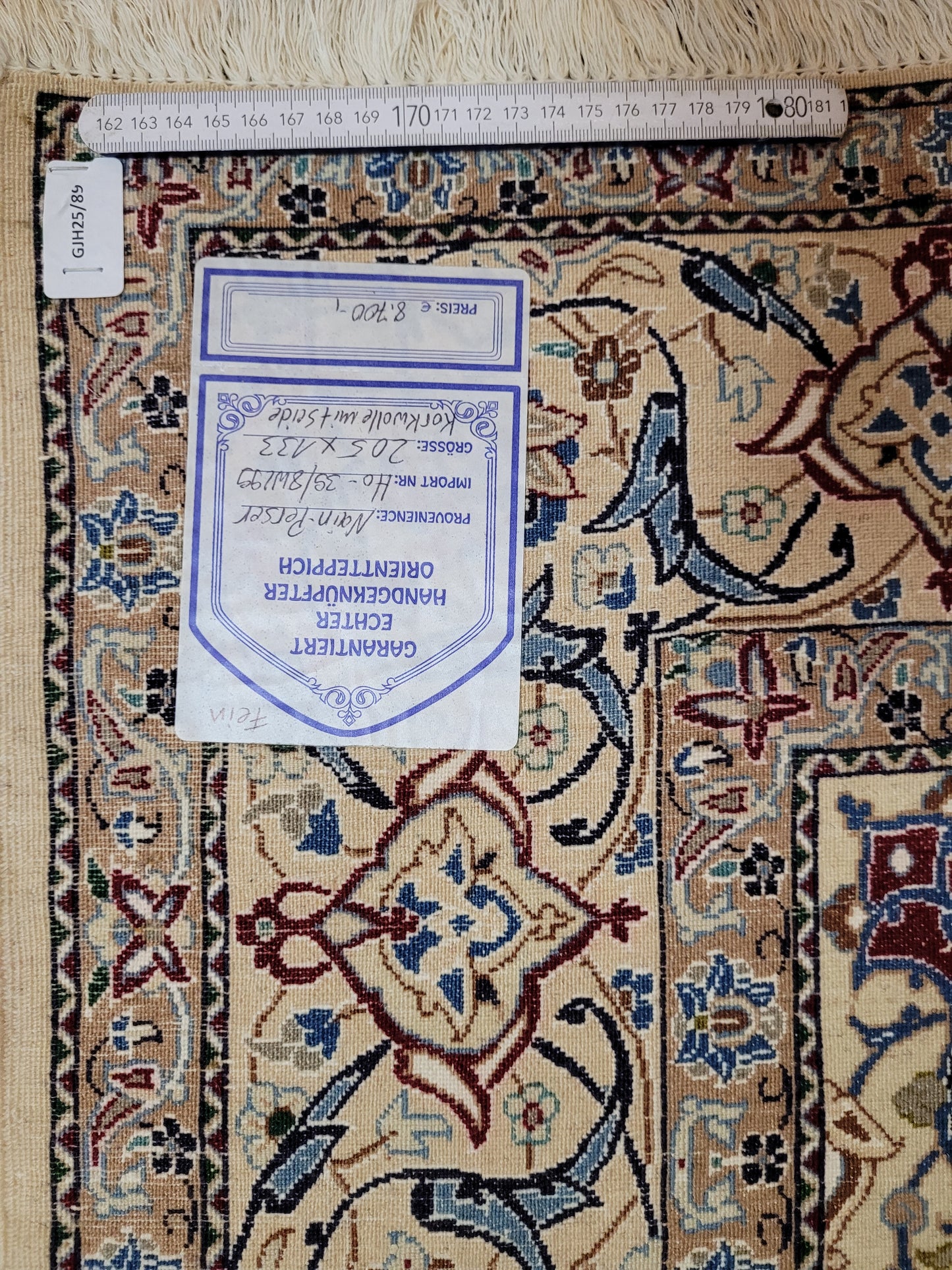 Nain Teppich Korkwolle mit Seide feine Handknüpfung