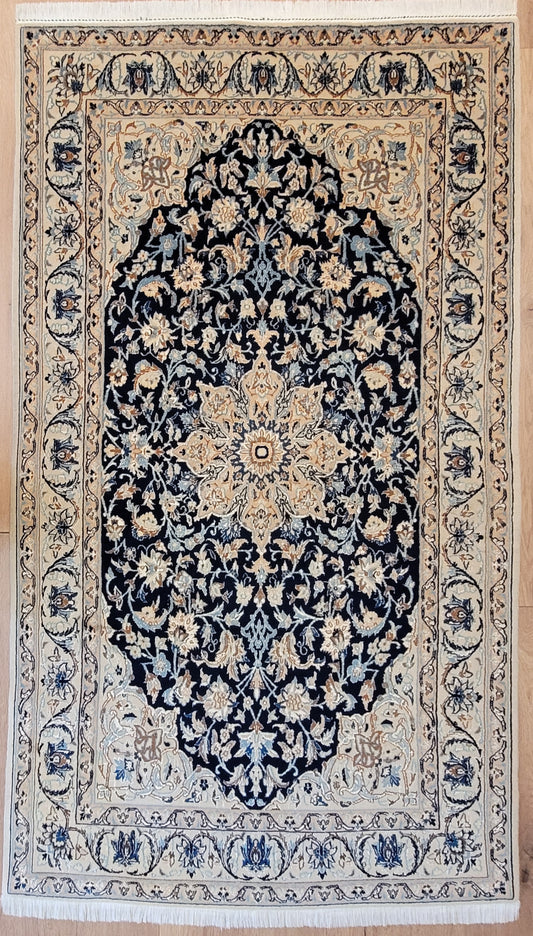 Nain Teppich Korkwolle mit Seide feine Handarbeit