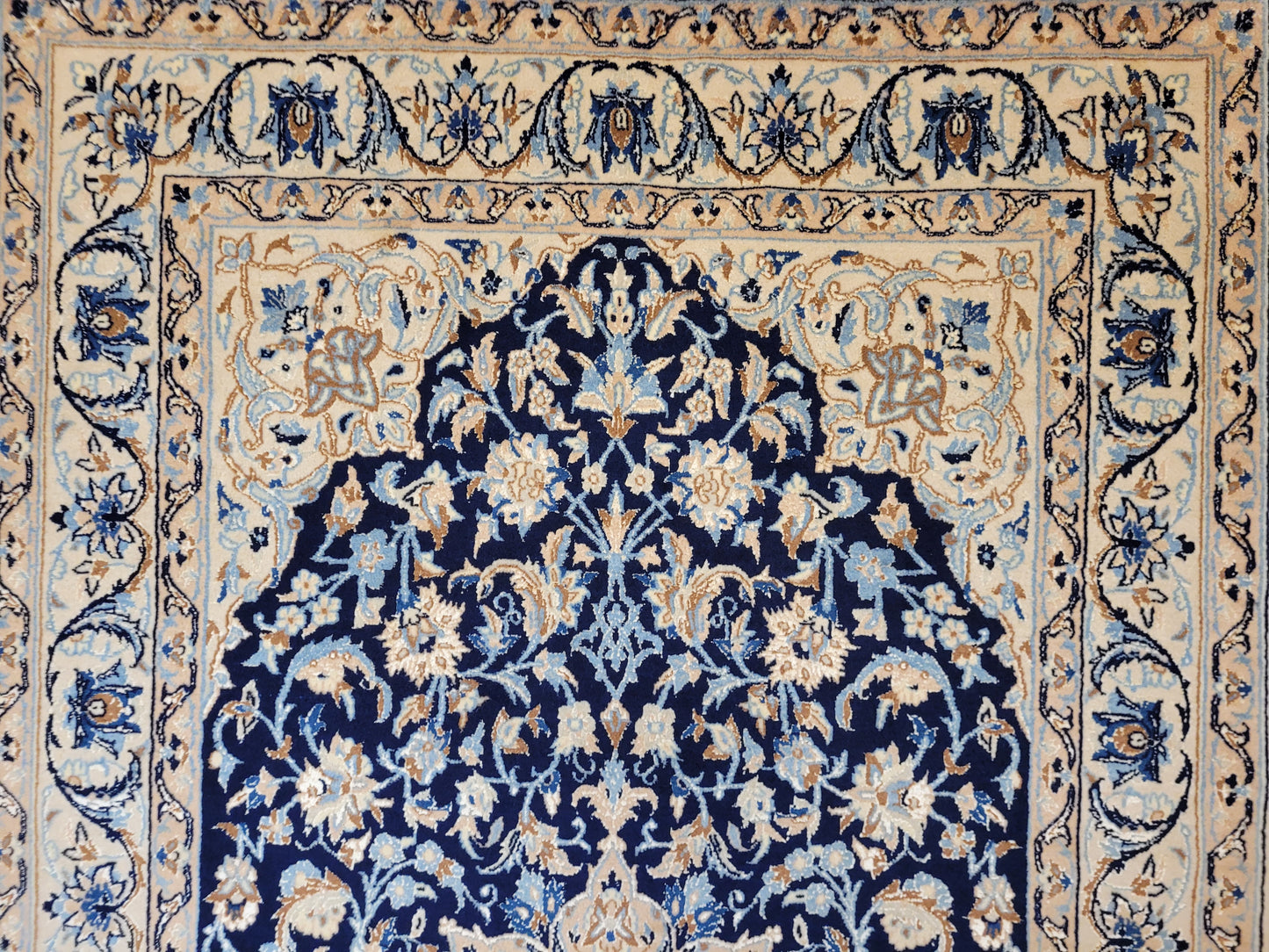 Nain Teppich Korkwolle mit Seide feine Handarbeit