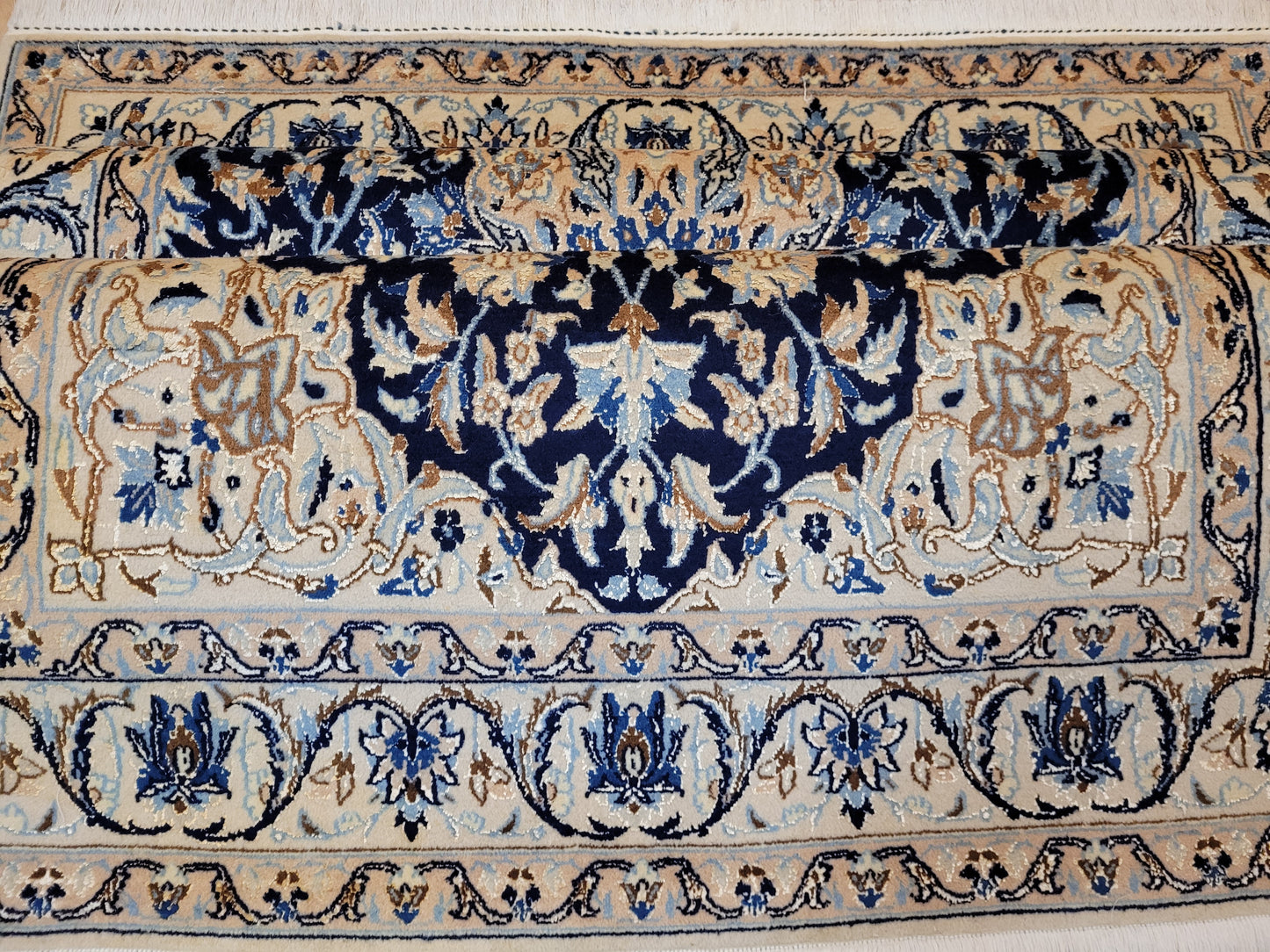 Nain Teppich Korkwolle mit Seide feine Handarbeit