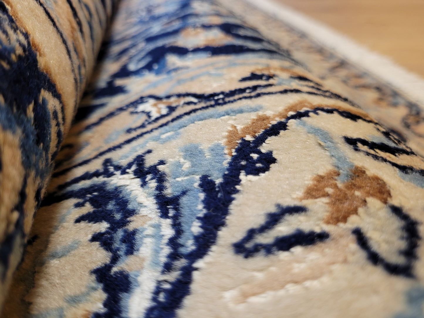 Nain Teppich Korkwolle mit Seide feine Handarbeit