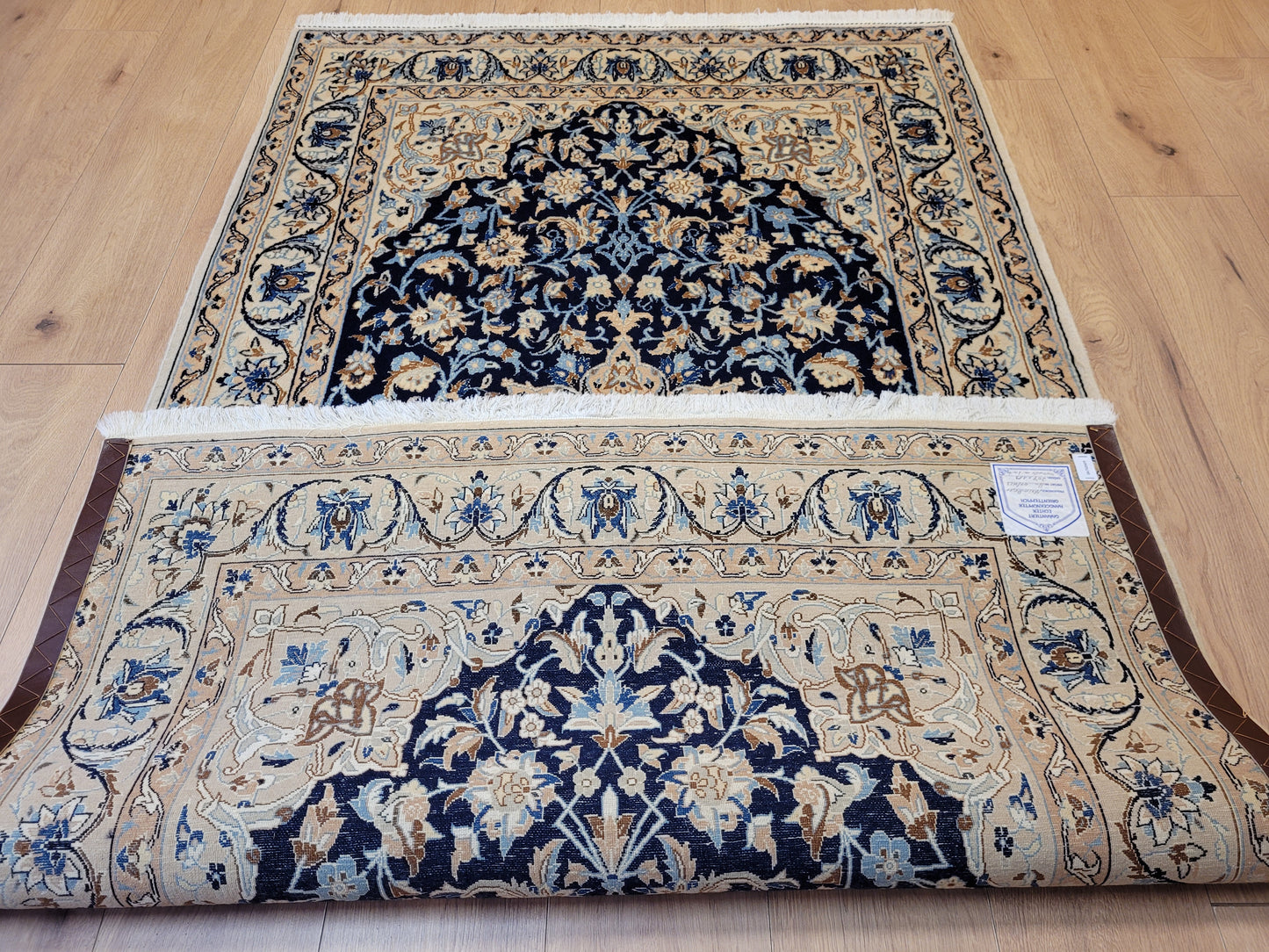 Nain Teppich Korkwolle mit Seide feine Handarbeit