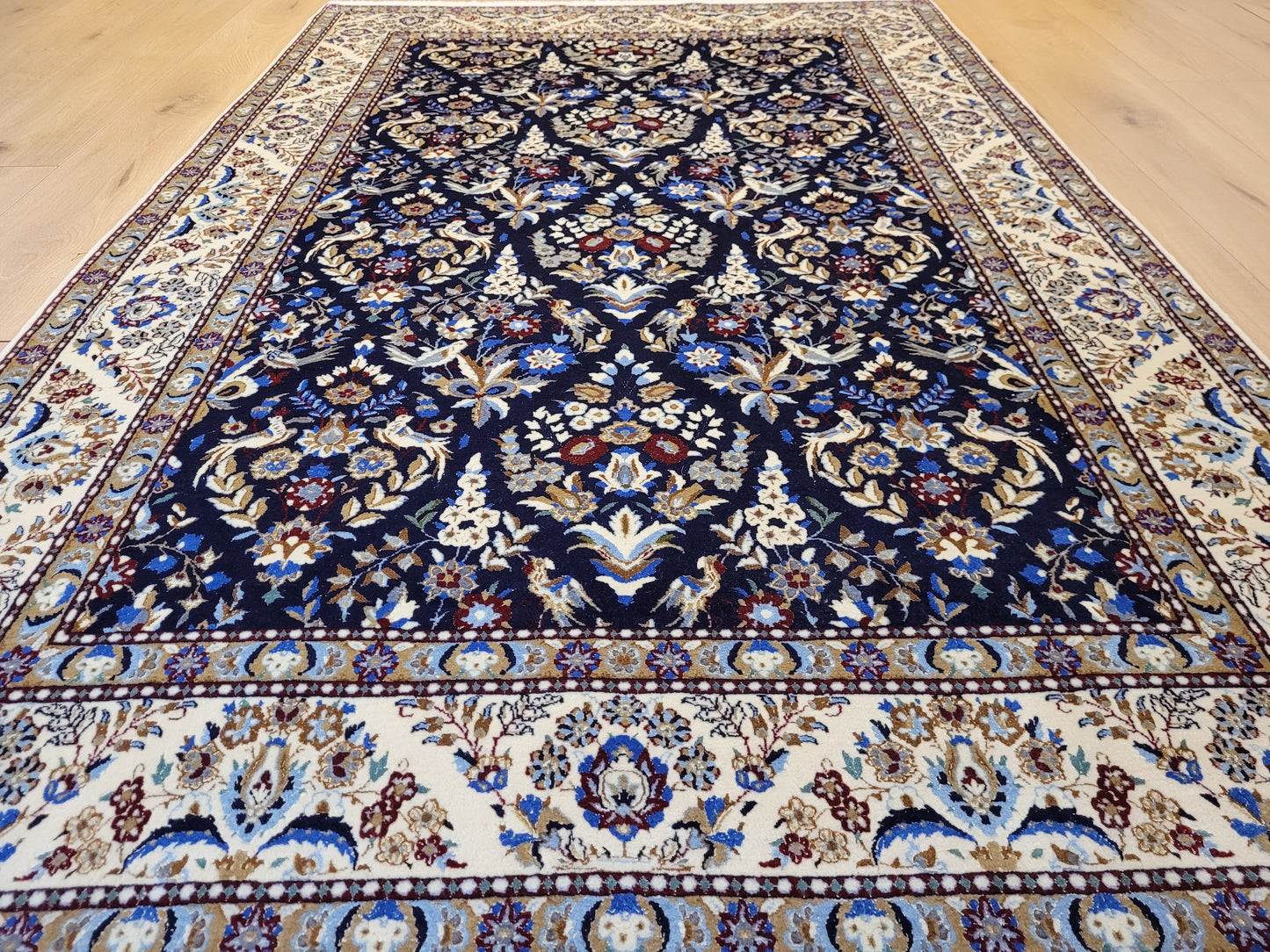 Nain Teppich Korkwolle mit Seide feine Handknüpfung