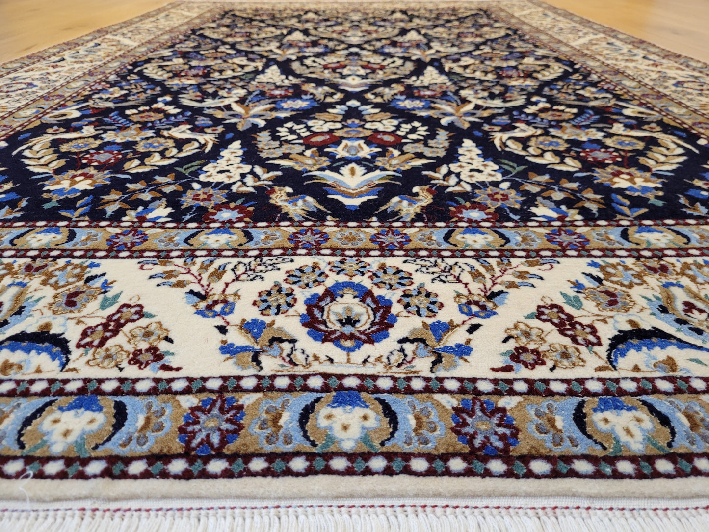 Nain Teppich Korkwolle mit Seide feine Handknüpfung