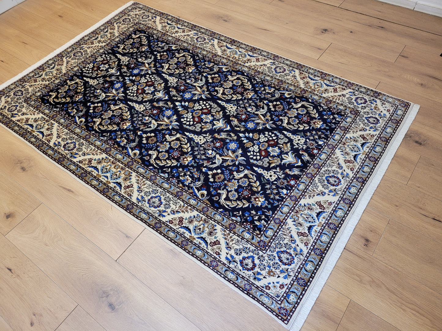 Nain Teppich Korkwolle mit Seide feine Handknüpfung