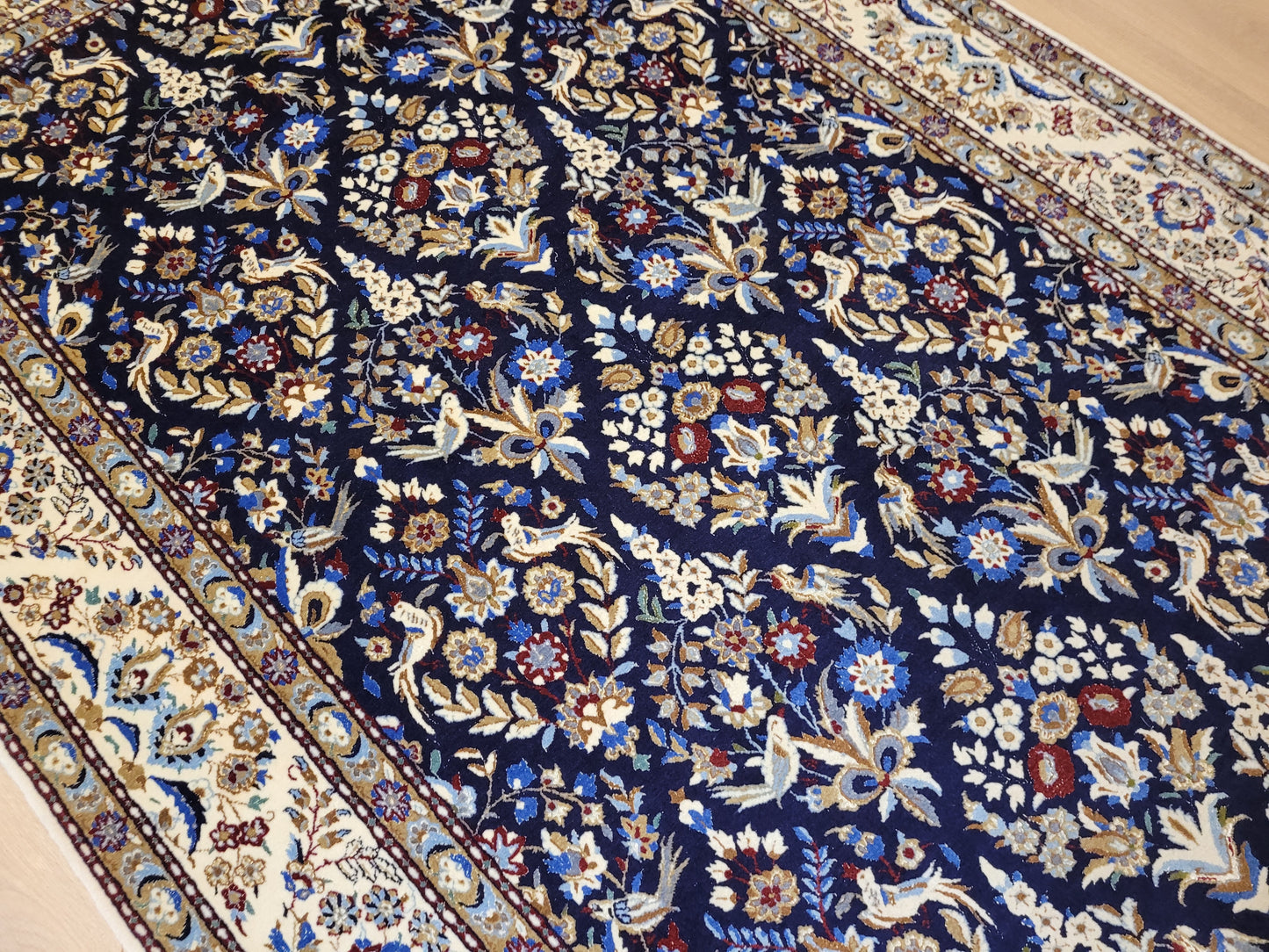 Nain Teppich Korkwolle mit Seide feine Handknüpfung