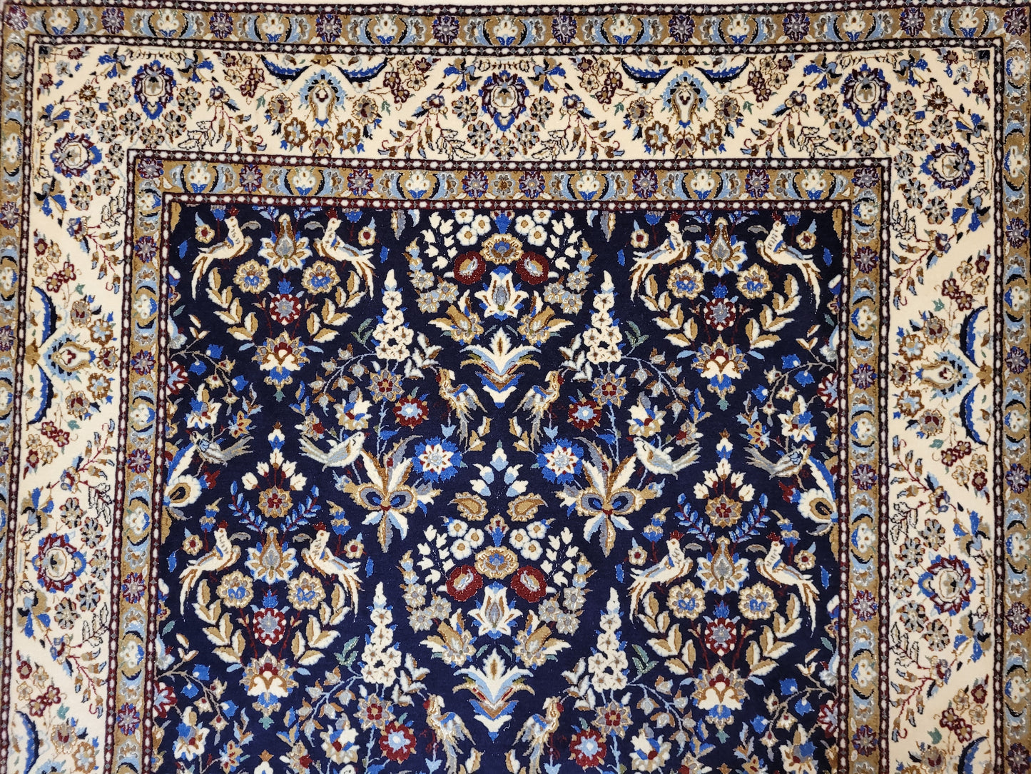 Nain Teppich Korkwolle mit Seide feine Handknüpfung