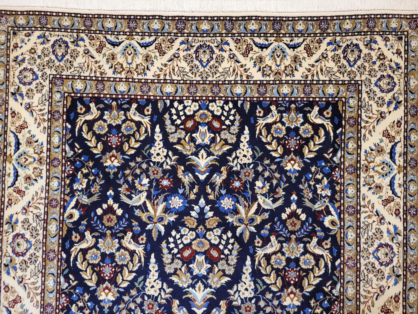 Nain Teppich Korkwolle mit Seide feine Handknüpfung