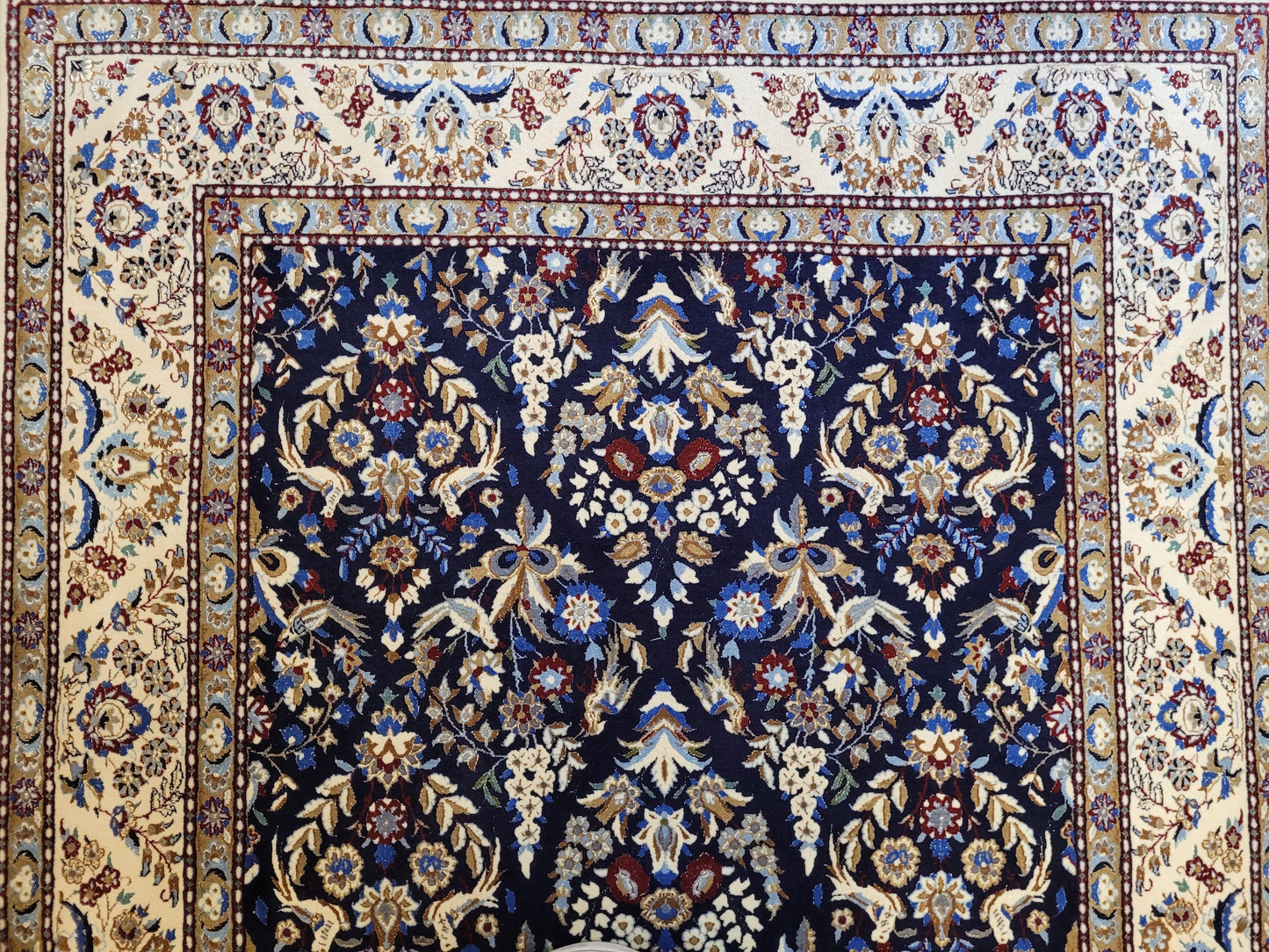 Nain Teppich Korkwolle mit Seide feine Handknüpfung