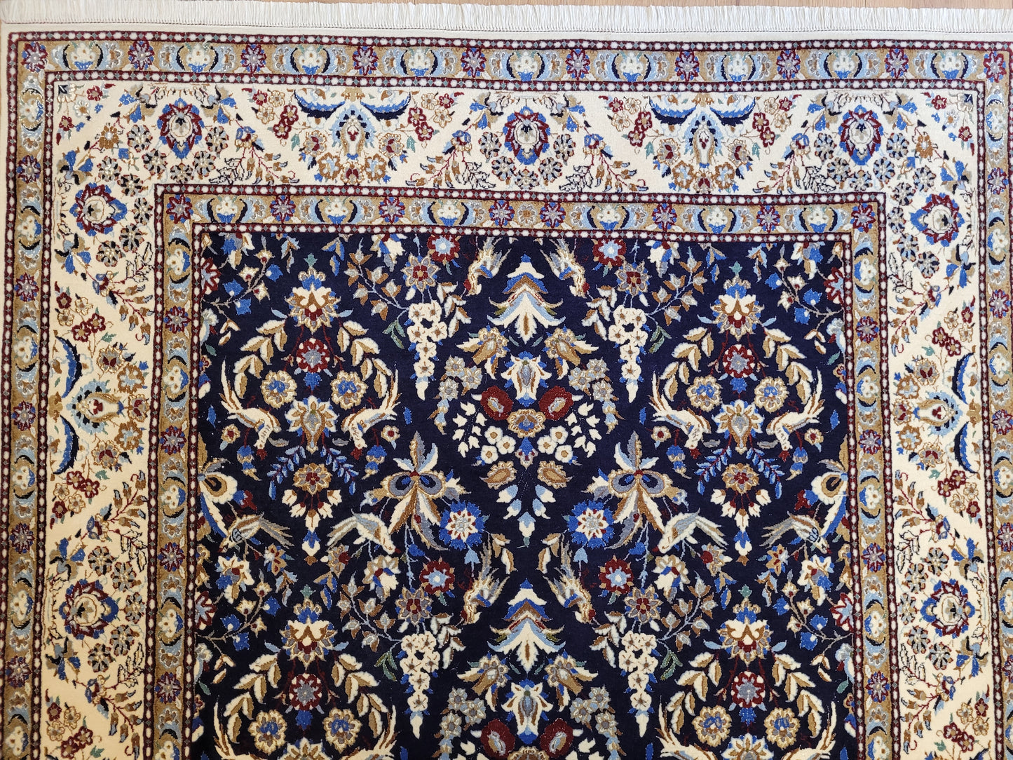 Nain Teppich Korkwolle mit Seide feine Handknüpfung