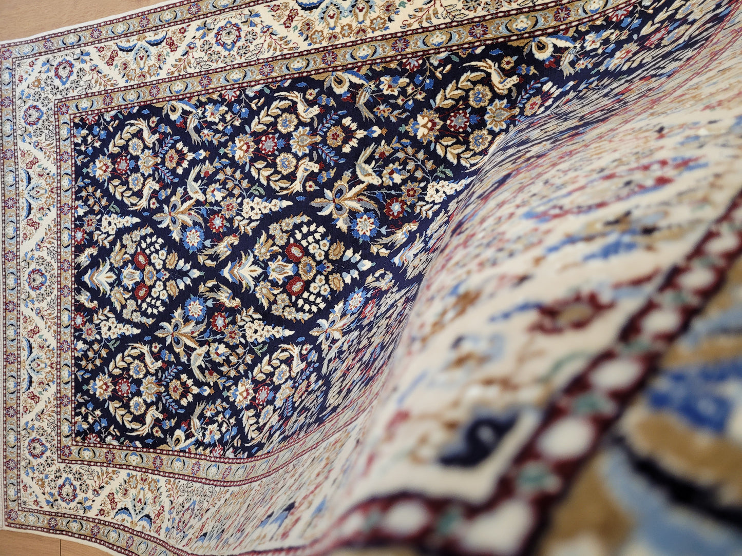 Nain Teppich Korkwolle mit Seide feine Handknüpfung