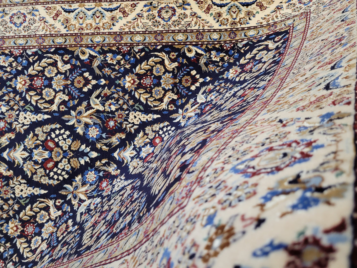 Nain Teppich Korkwolle mit Seide feine Handknüpfung