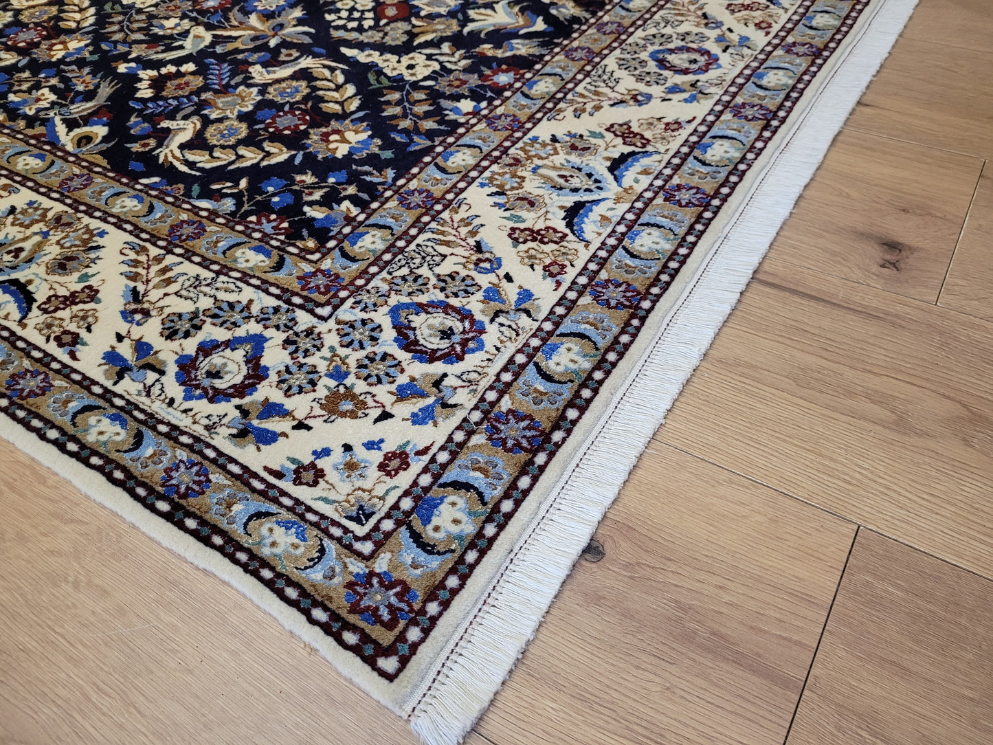 Nain Teppich Korkwolle mit Seide feine Handknüpfung